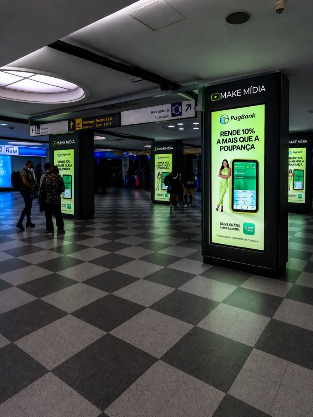 Tela digital em aeroporto